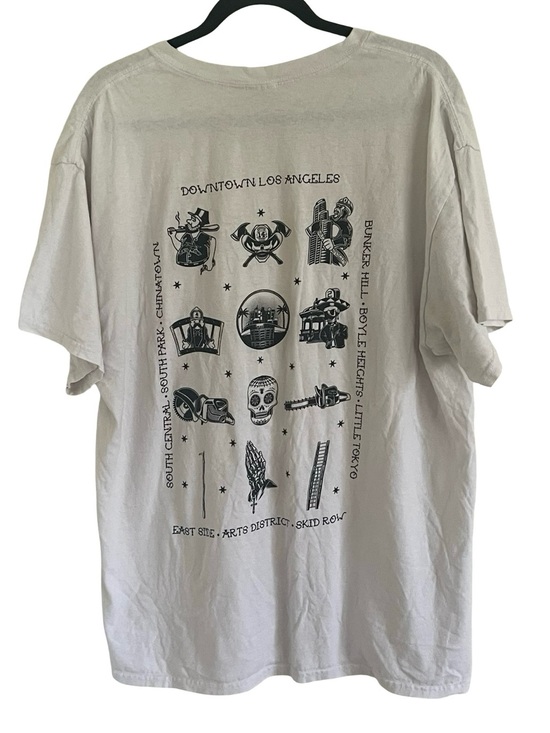 Other - Cream LA City Cotton Short Sleeve V Neck T Shirt Tee xL